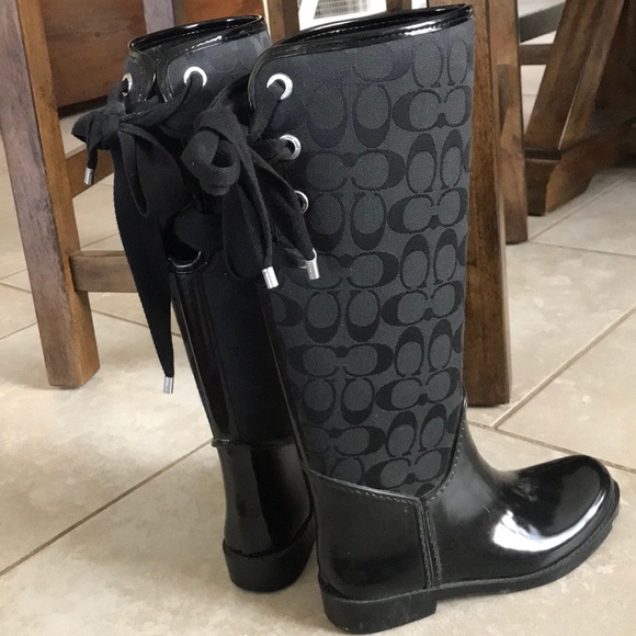 Coach Rain Boots size 6 - Picture 1 of 5